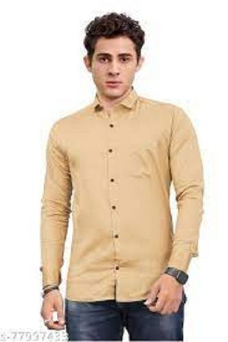 Golden Comfortable Casual Men Stylish Shirt