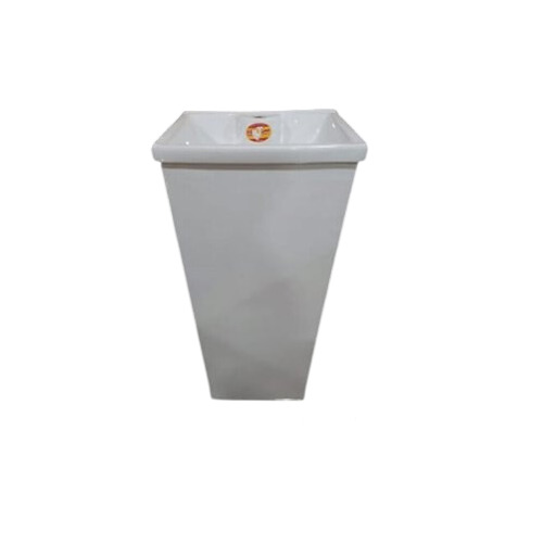 Elegant Pedestal Wash Basin - White Ceramic, Scratch Resistant, Rugged Design, Easy Installation, Skin Friendly Finish