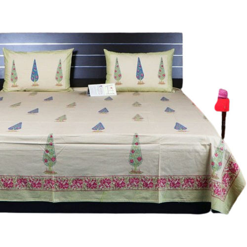 Multi Colour Comfortable Stylish Durable Soft Smooth Hand Block Printed Cotton Bed Sheet