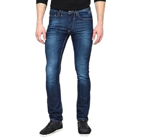 Plain Dyed Skinny Slim Fit Anti-Wrinkle Washed Casual Wear Denim Men'S Jeans