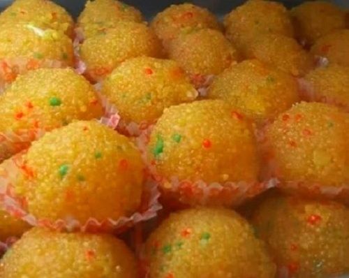 1 Kilogram Sweet Soft And Delicious Food Grade Fried Round Boondi Laddu