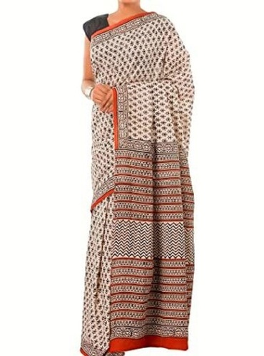 कैज़ुअल वियर हल्का वज़न और सॉफ्ट प्रिंटेड पैटर्न कॉटन साड़ी बोर साइज़: स्टैंडर्ड