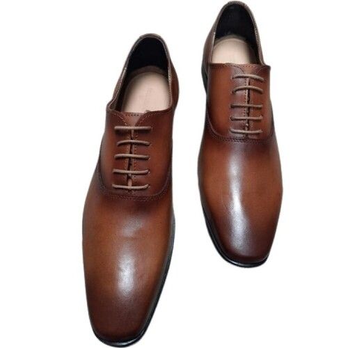 Any Season Brown Formal Leather Shoes For Men