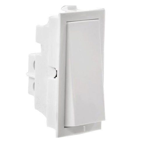 White Polycarbonate Body One Way 6 Ampere Rated Current Modular Switch