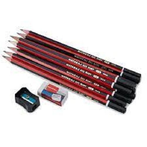 5 Inches Long Black And Red High Quality Simple Wooden Pencil With Smooth And Flexible Leads