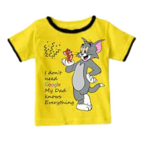 Yellow Kids Round Neck And Half Sleeves T-Shirt