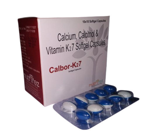  कैल्सिट्रियोल, कैल्शियम कार्बोनेट, विटामिन K27 कैप्सूल, पैकेजिंग का प्रकार: बॉक्स, पैकेजिंग का आकार: 10* 10