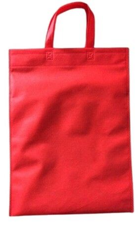 Plain Red Color And Loop Handle Non Woven Rice Bags