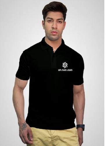 Black Half Sleeves Washable And Comfortable Cotton Mens Promotional T Shirts - 100% Cotton, Size M, Sky Blue Color, V-Neck Collar, Short Sleeves | Classic Design for Casual and Formal Wear