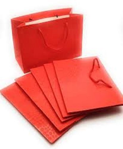 Red Light Weight Flexible Handles Disposable Paper Carry Bags 