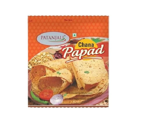 200 Gram Food Grade Round Tasty And Spicy Patanjali Crispy Chana Papad 