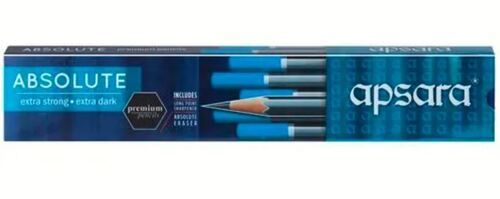 8 Inches Long 140 Gram Extra Strong And Dark Apsara Absolute Pencils