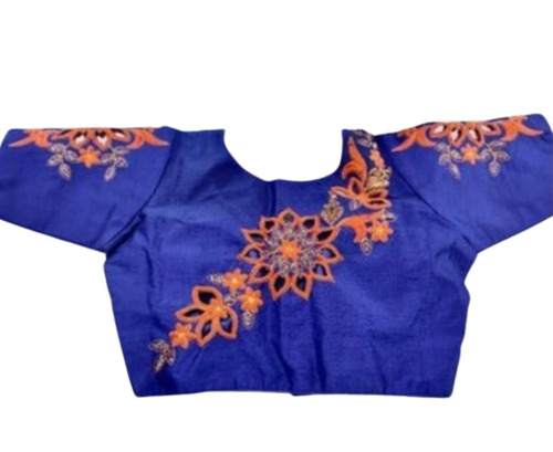 प्लास्टिक सॉफ्ट और आरामदायक फ़्री साइज़ शॉर्ट स्लीव एम्ब्रॉयडरी किया हुआ कॉटन लेडीज़ ब्लाउज़