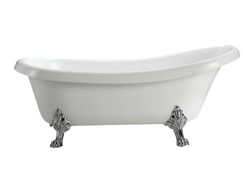  Strong and Sleek White Standing Acrylic Bathtub