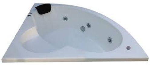 White 4.5 Feet Acrylic Corner Massage Bathtub