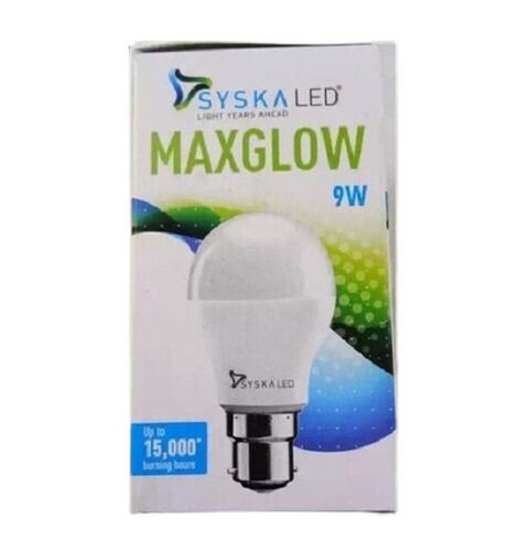 Polished 50 Gram Weighed 9 Watt And 220 Volt Dome Plastic Body Led Bulb