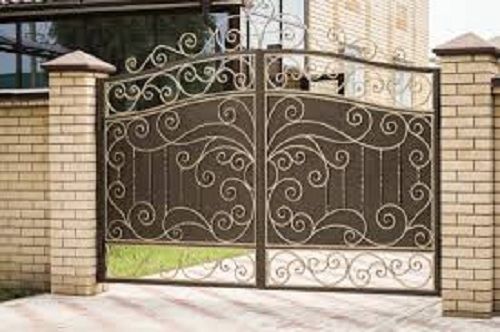 Yellow Designer Automatic Ms Gate Fabrication For Residential And Commercial