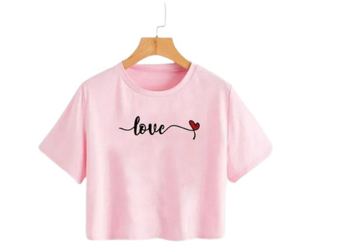 White Ladies Washable Round Neck Short Sleeves Printed Soft Cotton T-Shirts