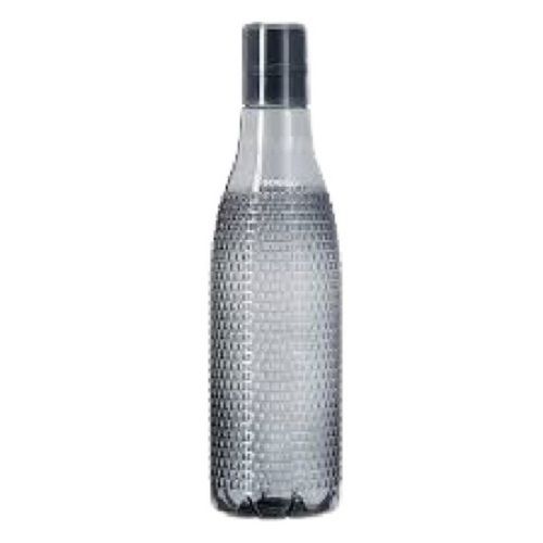 1 Liter Black Plain Round Plastic Water Bottle Diameter: 8X27  Centimeter (Cm)