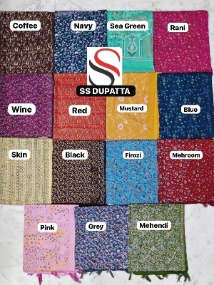 Rayon Dupatta - 120 GSM, 2.25 Meter Length | Discharge Printed, Casual Ethnic Wear, Color Fastness, Shrinkage Free