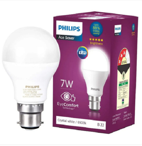 7 Watt 220 Voltage and 50 Hertz White Dome-Shaped LED Bulb - Polycarbonate, IP55 Rating, Energy Efficient for Indoor and Outdoor Use