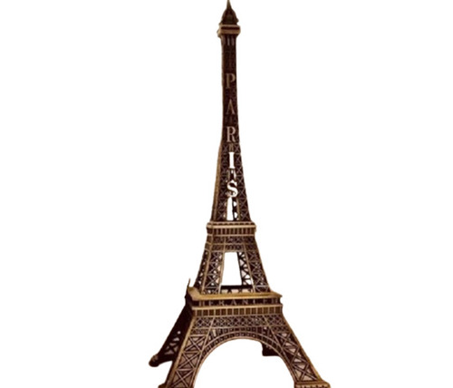 Yellow Paint Coated Iron Crafts Eiffel Tower Statue In 250 Gram Weight With 7 X 16 X 7 Cm Dimension