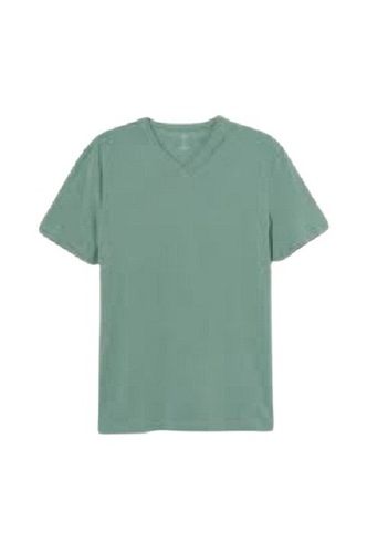 Mens Plain Grey V Neck Short Sleeve Cotton T Shirt Gender: Male