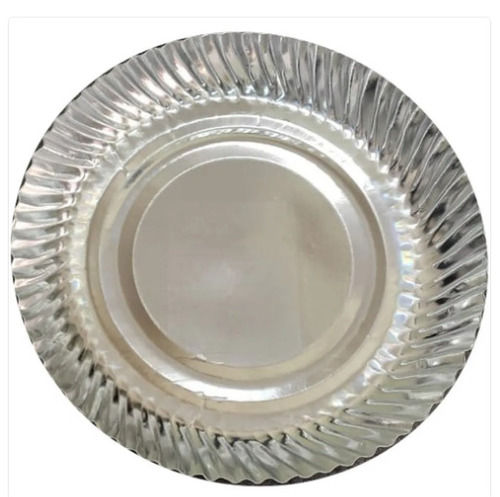 12 Inches Screen Size 1 Mm Thick Silver Color Disposable Paper Plate