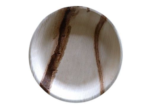 Brown Light Weight Easy To Use Environment Friendly Recyclable Round Shape Areca Leaf Plate