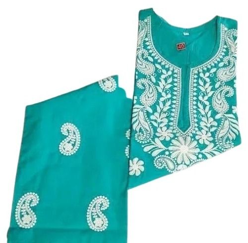 Long Blue And White Full Sleeves Washable Modern Designer Casual Wear Cotton Ladies Kurti