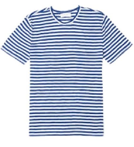 Men's Striped Short Sleeve Round Neck Pure Cotton T Shirt