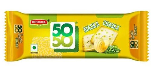 75 Grams Tasty And Delicious Square Britannia 50 50 Maska Chaska Salted Biscuits 