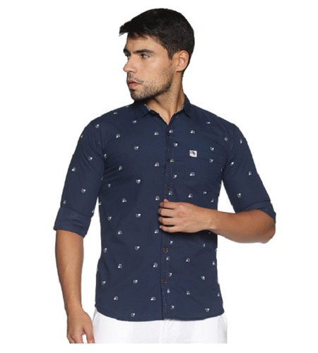 Mens Washable Polo Collar Full Sleeves Dotted Casual Wear Cotton Shirt Age Group: 20 Year Above