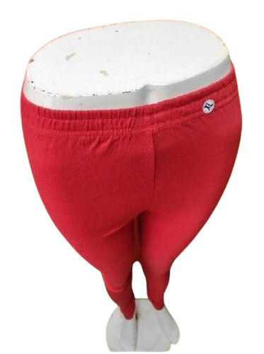 Red Plain Washable And Comfortable Lycra Cotton Straight Fit Legging Decoration Material: Cloths