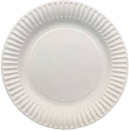 White 6 Inch Plain Round Disposable Dinner Paper Plate (Pack Of 50 Pieces)