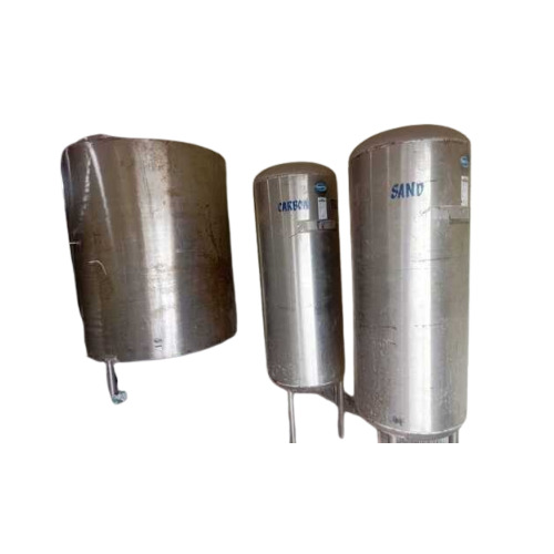 5000 Liter Cylindrical Stainless Steel Water Tank - Color: Silver