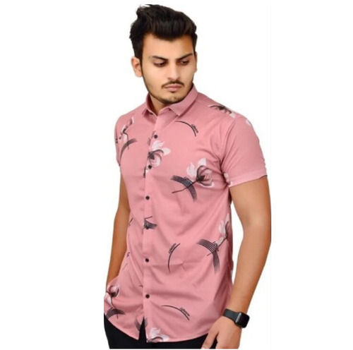 Breathable And Comfortable Short Sleeves Printed Cotton Men Shirts