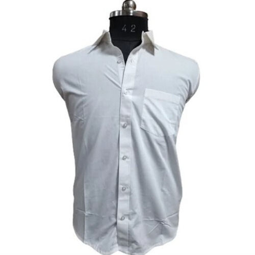 Comfortable And Breathable Full Sleeves Plain White Men Cotton Shirts