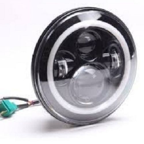 Black Round Shape H 4 Connector Plastic Led Headlight For Two Wheeler Bike 