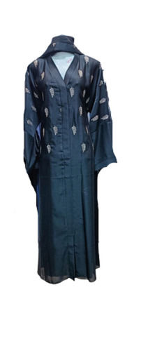 Soft Lightweight Full Sleeves Style Printed Pattern Crepe Ethnic Abaya