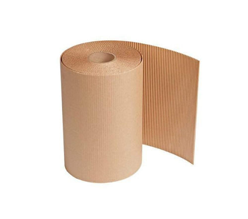 Brown 40 Meter Long 120 Gsm Recyclable Plain Corrugated Kraft Paper Roll