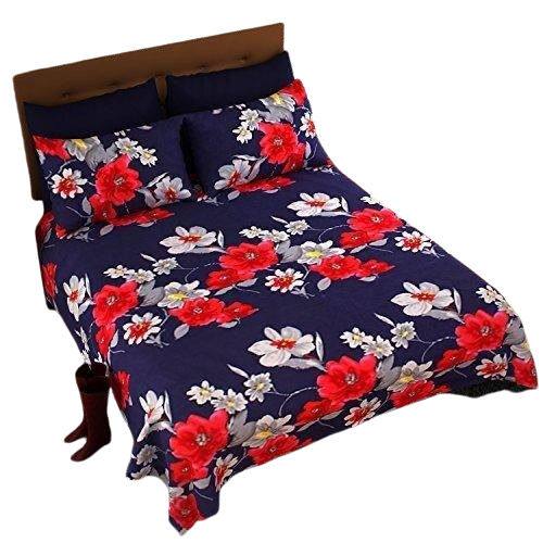 Plain Dyed Printed Pattern Double Floral Cotton Bed Sheet