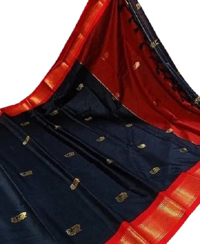 5.5 Meter Long Washable And Comfortable Printed Party Wear Cotton Silk Designer Saree