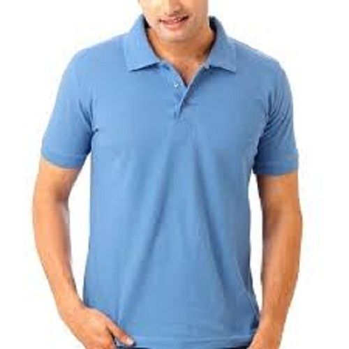 Plain Pattern Half Sleeve Breathable Men'S Collared Cotton T-Shirts