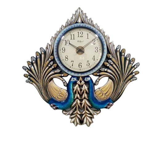 Decorative Peacock Design Round Wall Clock