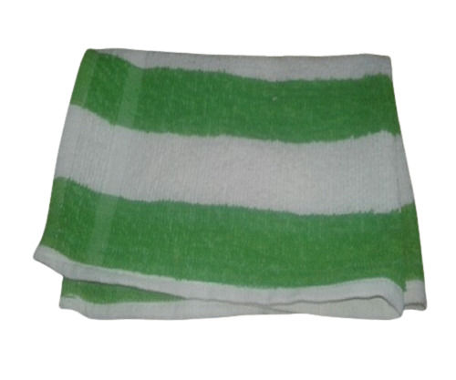 Printed Green And White Plain Cotton Hand Towel For Home And Hotel Use