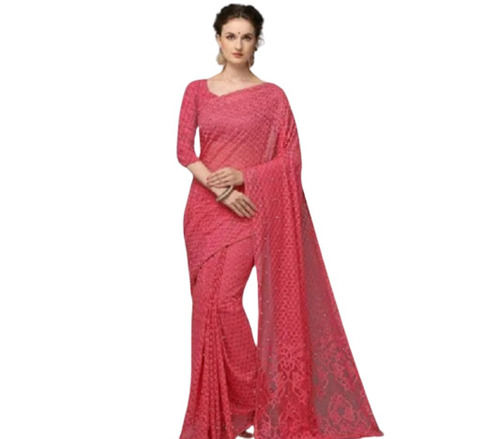 Plain Designer Bollywood Party Wear Georgette Saree For Ladies