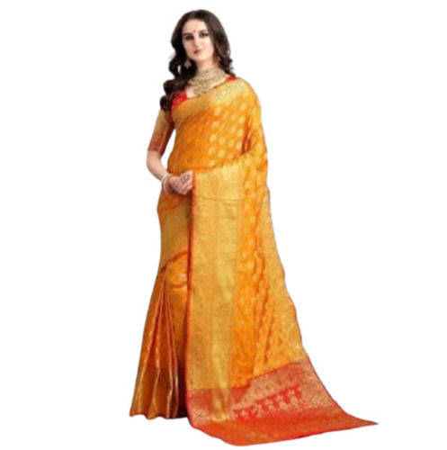 Resham Embroidery Laces Printed Banarasi Party Wear Pure Silk Saree