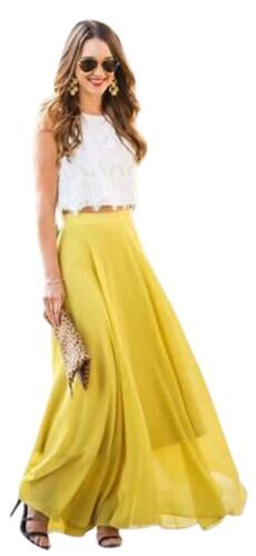 Yellow Time Stylish And Comfortable Plain Skirt For Ladies 