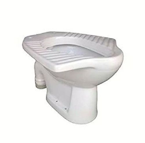 White 10 Kilogram Ceramic Floor Mounted Durable Anglo Indian Toilet Seat 